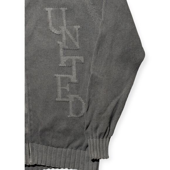 Vintage United Colors of Benetton Full Zip Knit‎ Sweater Jacket Gray XL Italy - Picture 4 of 13